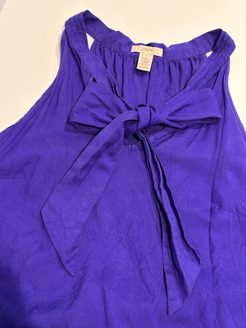 J Crew 100% Silk Sleeveless Blouse - Royal Purple - Size 2